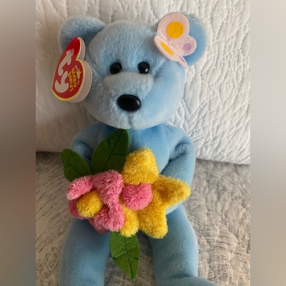 🌸 RETIRED TY BEANIE BABY BEAR “BLUEBONNET”. MWMT! DATED JUNE 2005! APPROX 8”. - Picture 9 of 9